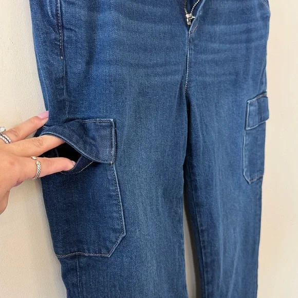 PAIGE Dion High Rise Bootcut Cargo Jeans in Gracielou Size 29